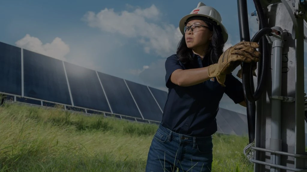 Indiana Michigan Power worker at solar farm