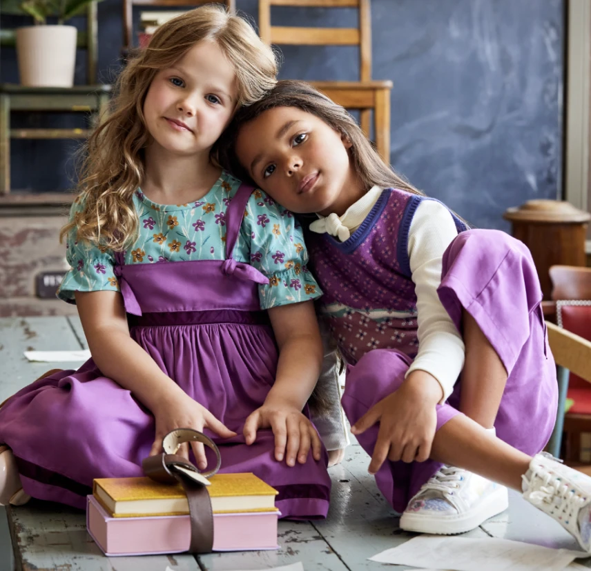 two girls in playroom