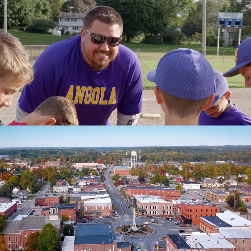 man coaching little league - image of city center