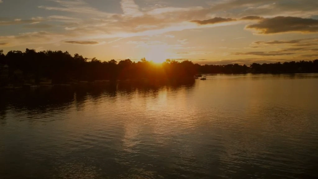 Sunrise over Steuben County lake district