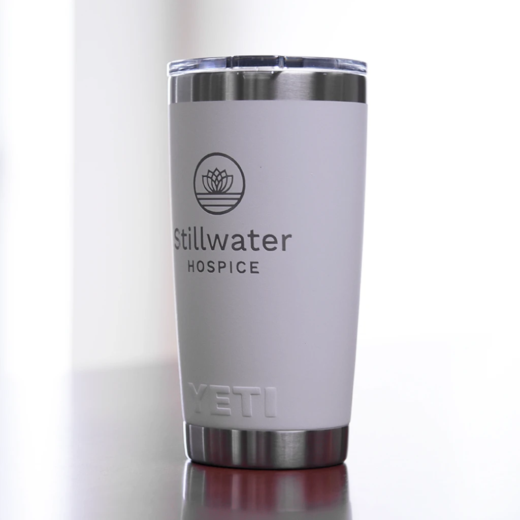 Stillwater Hospice branded coffee thermos