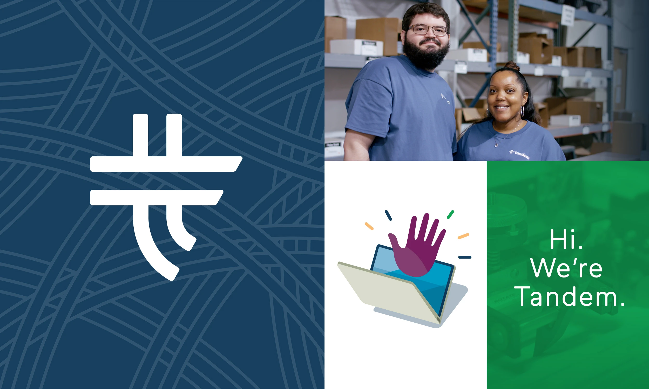 Tandem logo and branding examples