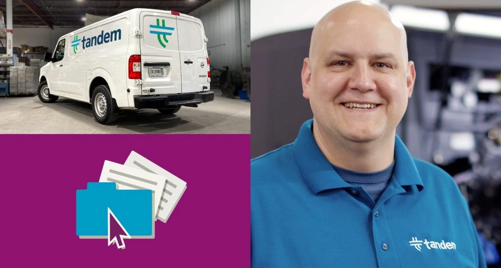 Tandem employee and company van images