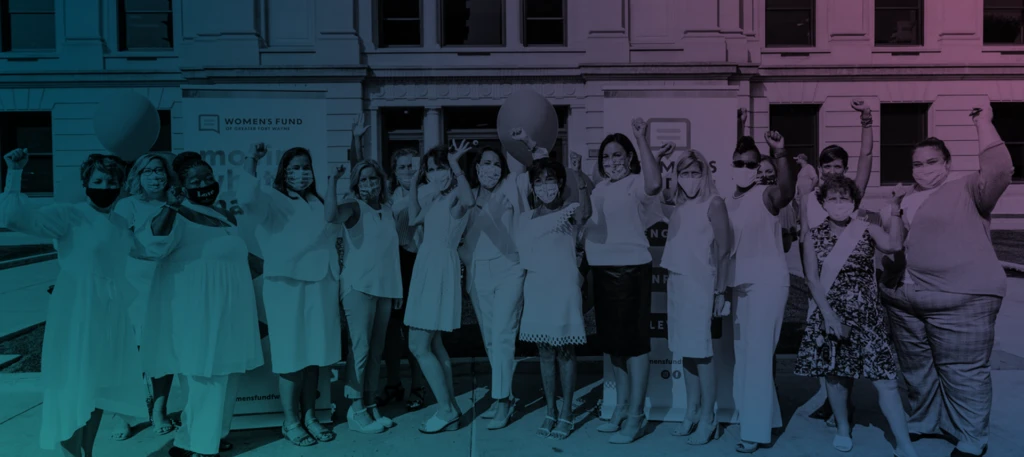 Women's Fund members gathered in front of the organization's headquarters