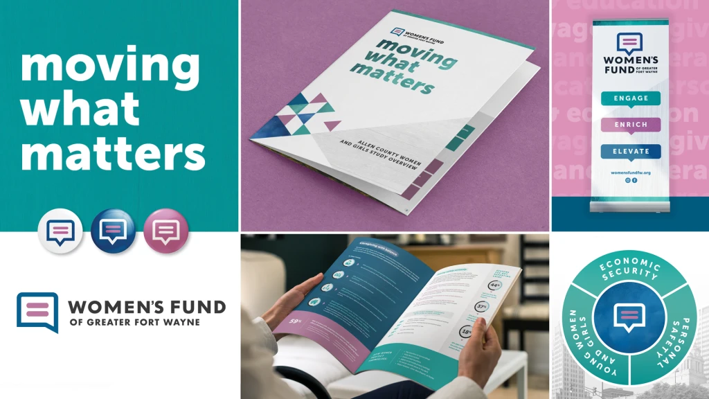 Women's Fund logo and branding examples