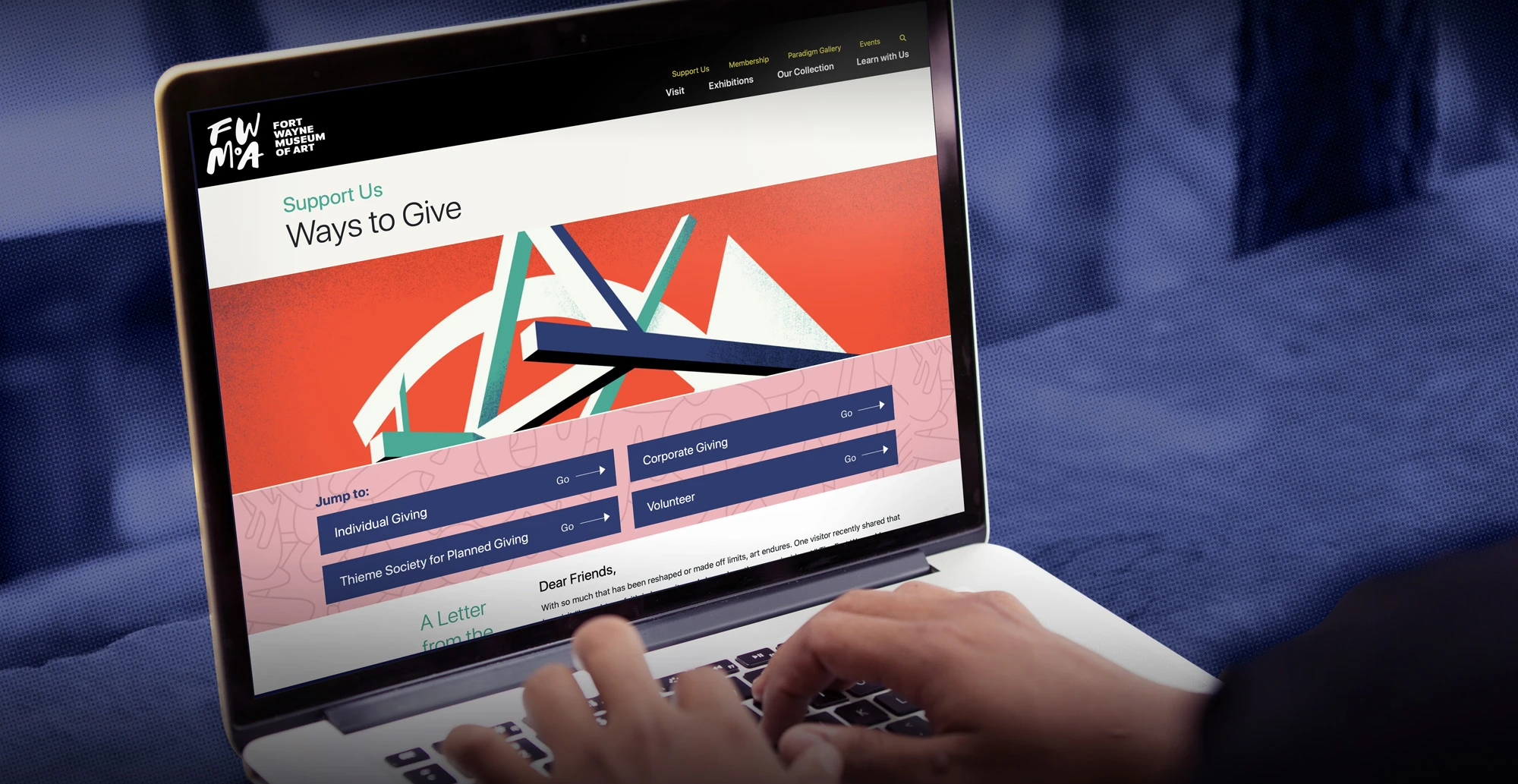 Fort Wayne Museum of Art website laptop mockup