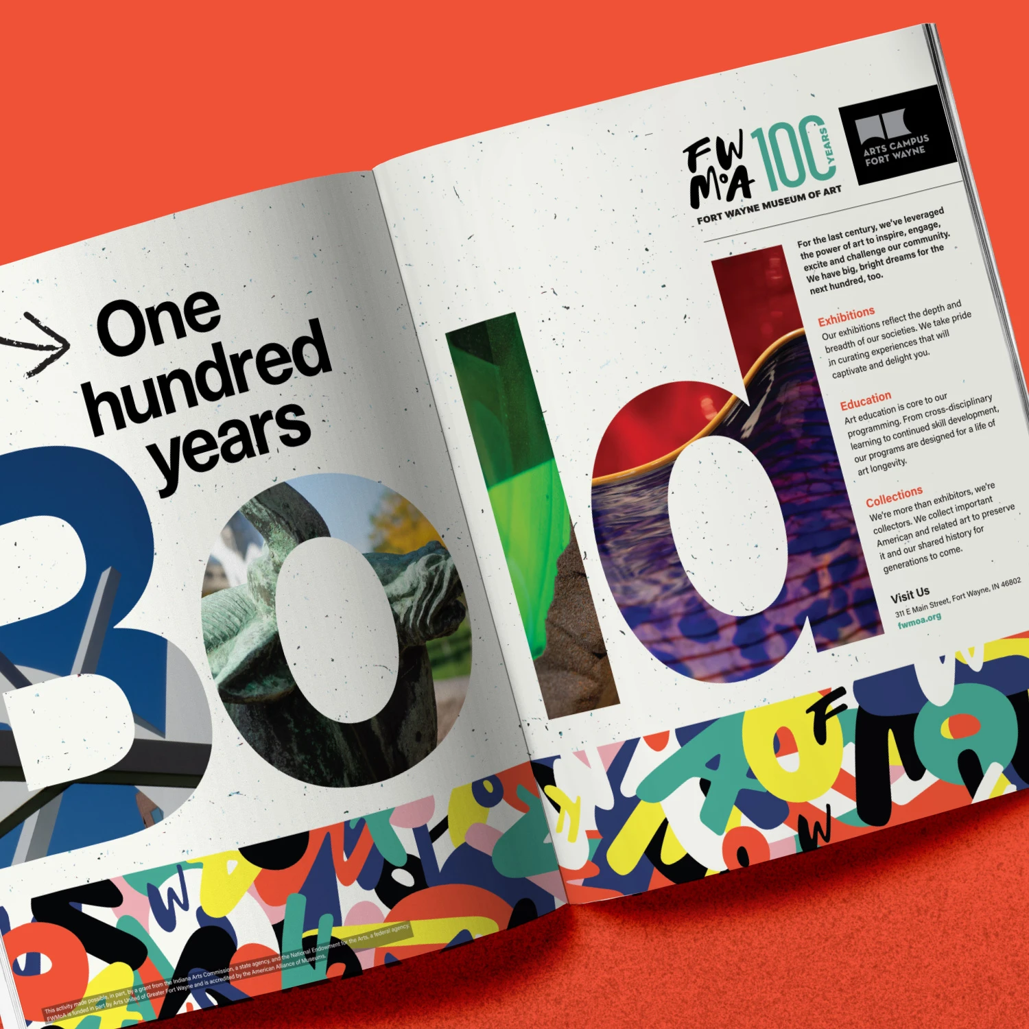 Fort Wayne Museum of Art magazine inside spread