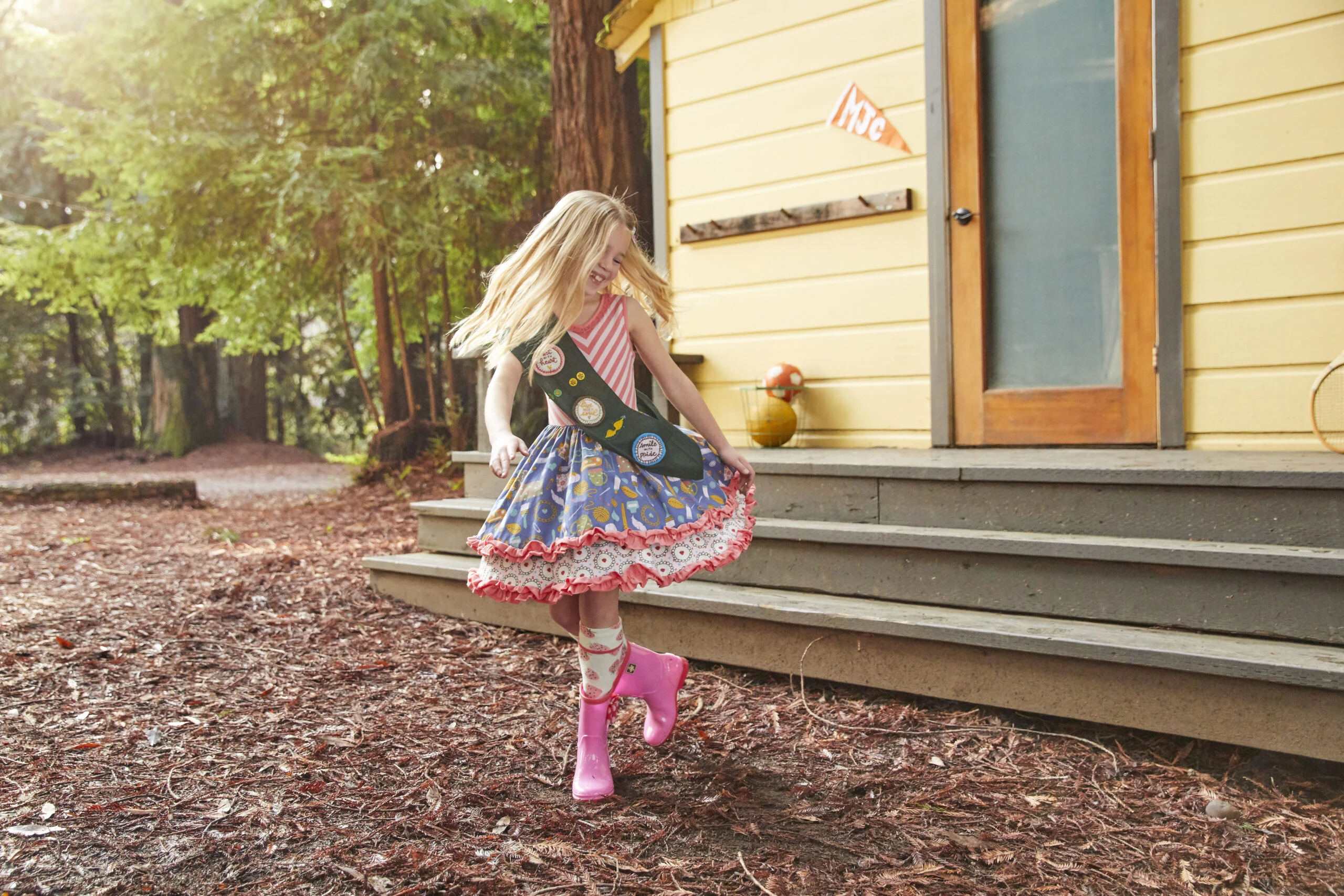girl wearing Matilda Jane Clothing at camp