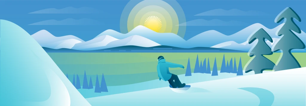 illustration of snowboarder