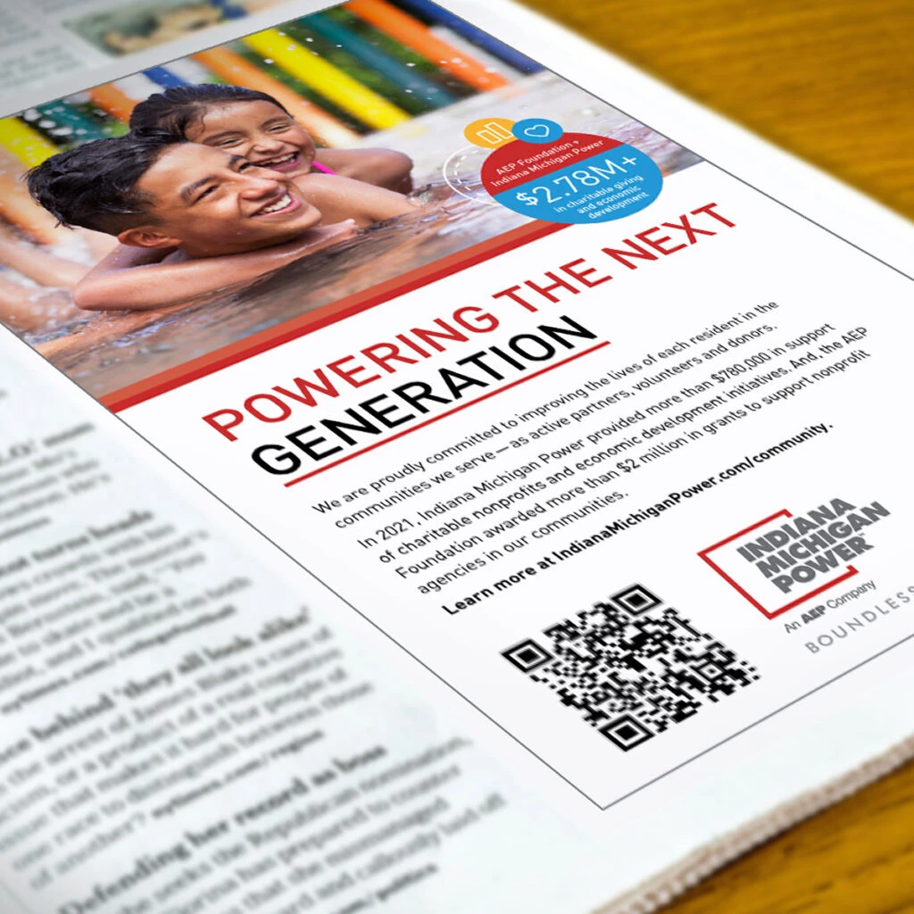 Indiana Michigan Power print report inside spread