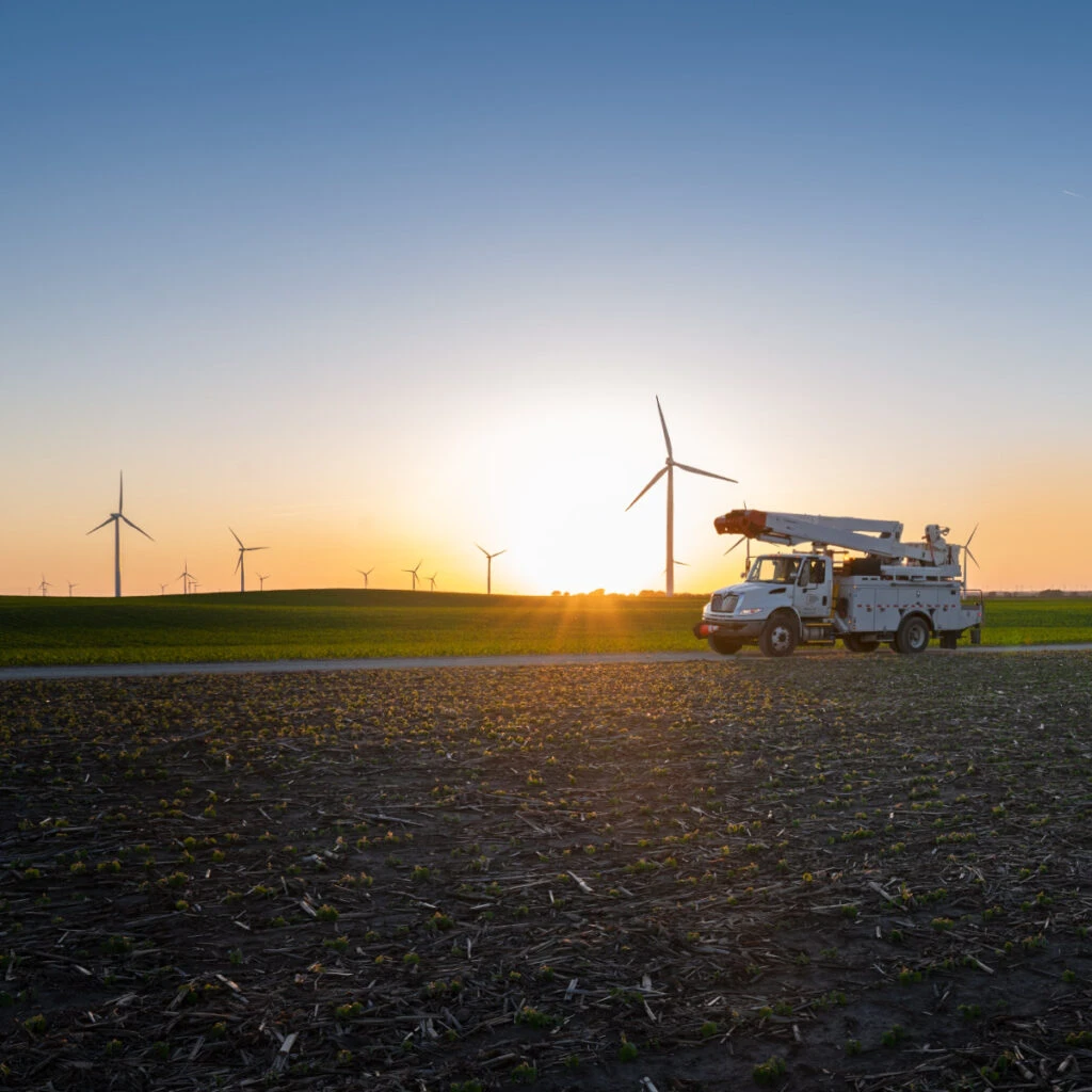 Indiana Michigan Power vehicle at wind farm