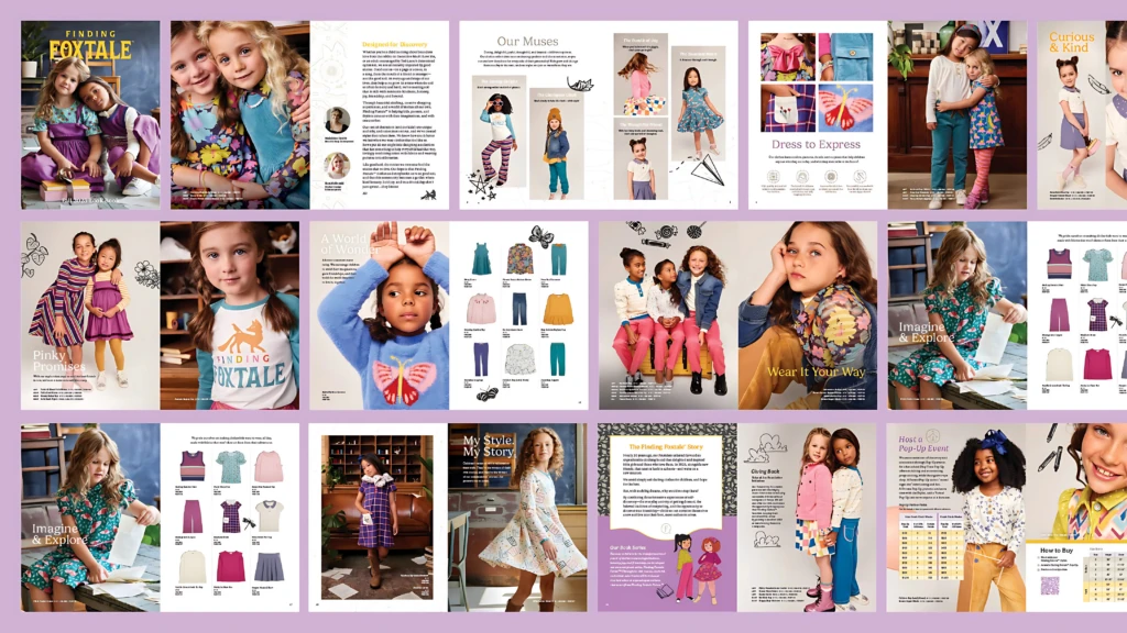 Finding Foxtale lookbook inside spread