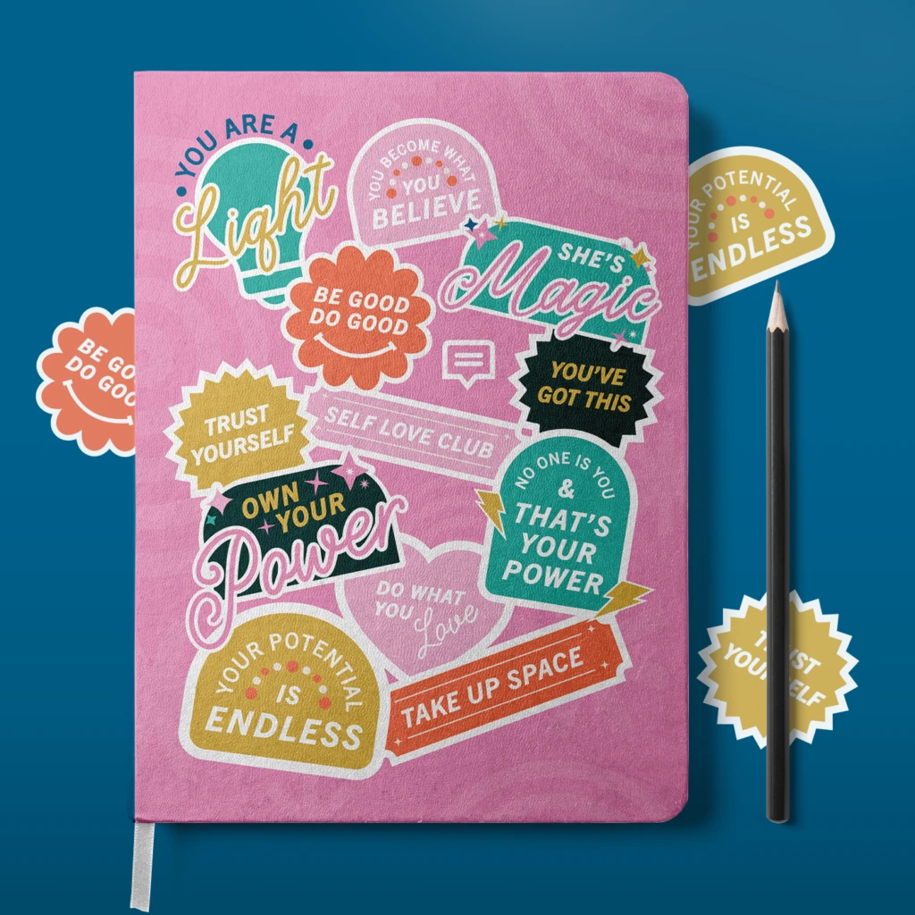 Women's Fund stickers mockup