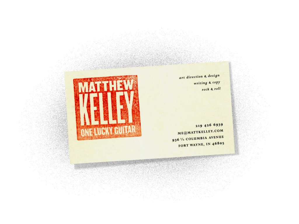 Matt Kelley's original business card