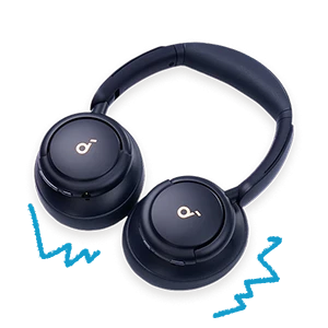 Collage of noise cancelling headphones