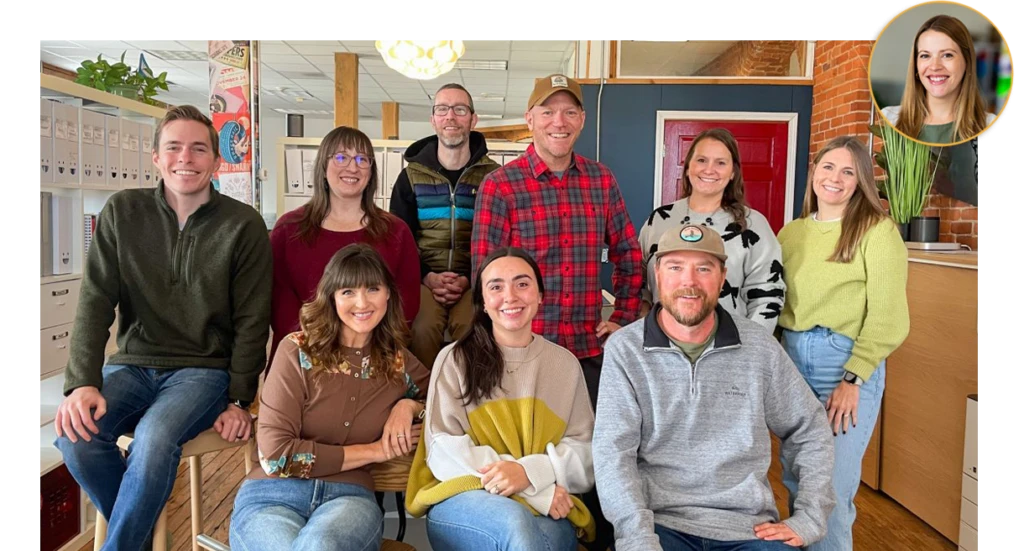 Group photo of One Lucky Guitar staff