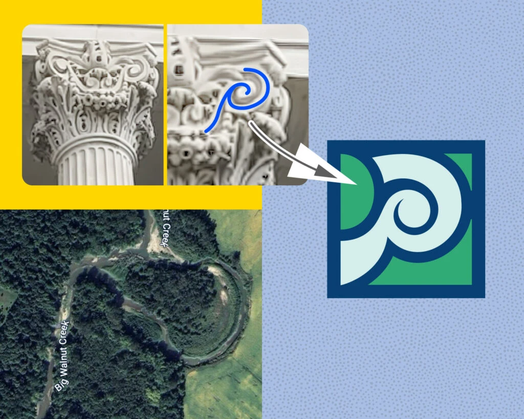 inspiration from a column for PCCF's new logo
