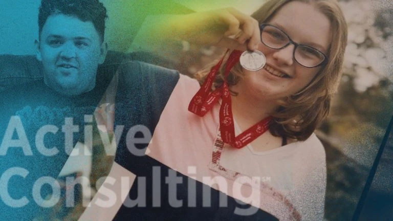 Collage of two people featured in Benchmark's Active Consulting videos