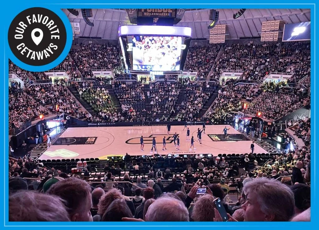 Purdue home basketball game from the upperstands