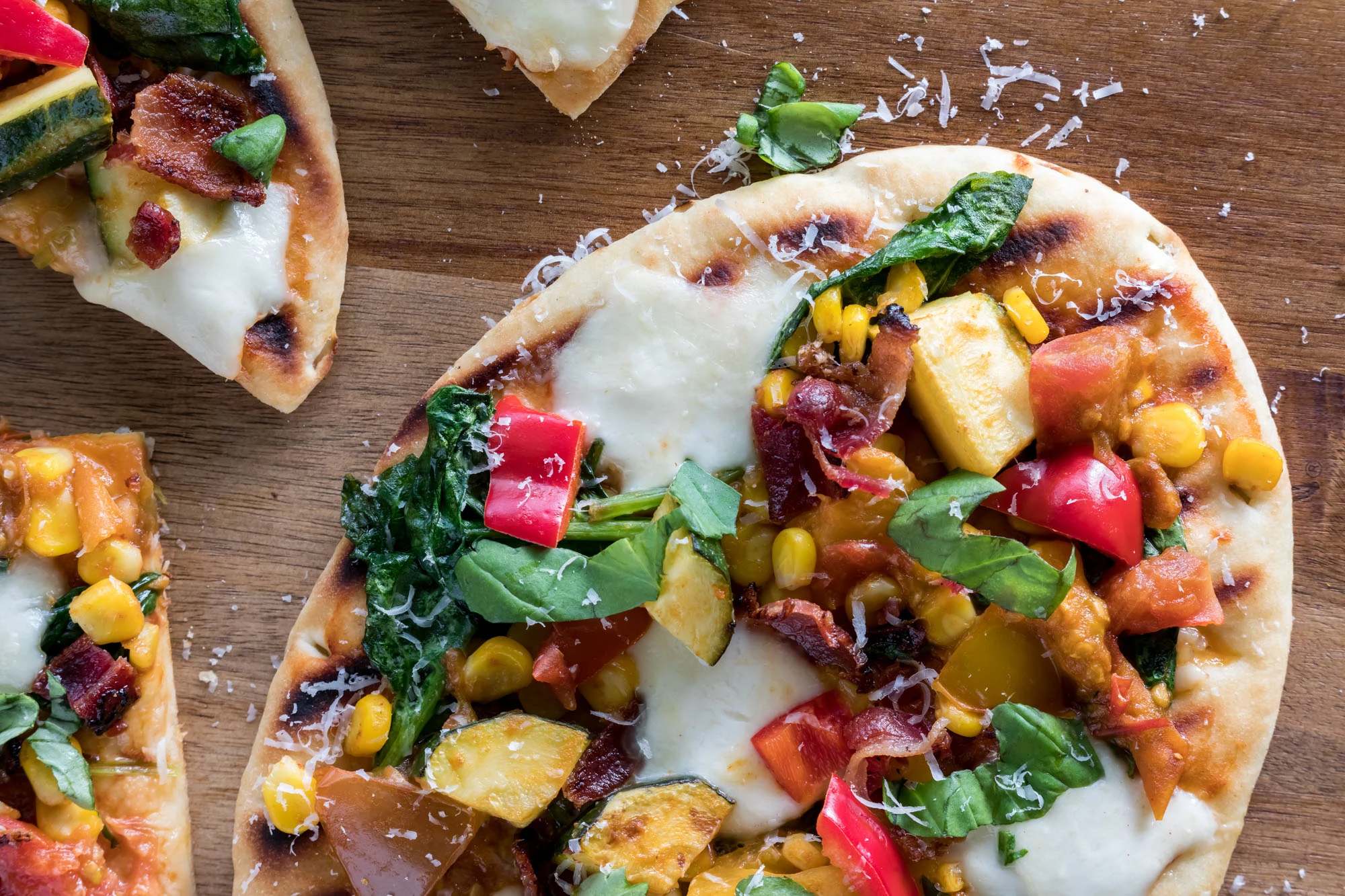 Grilled Vegetable Naan Pizzas with Chimichurri