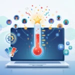 A colorful illustration conceptualizing a fundraising thermometer