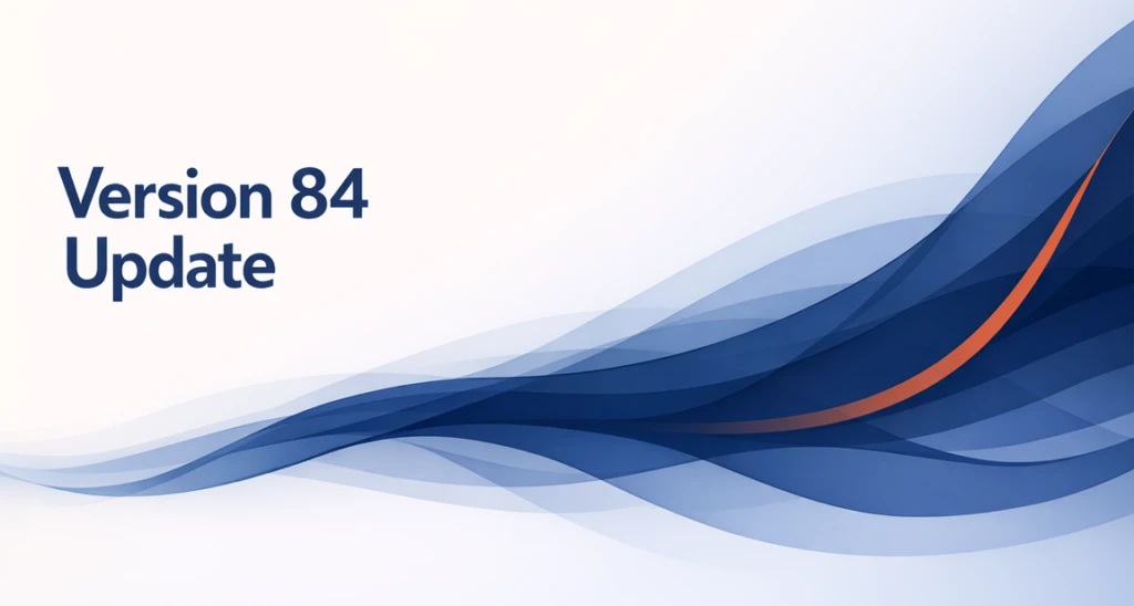 Donor Wrangler Version 84 Update - header image with wavy lines in brand colors